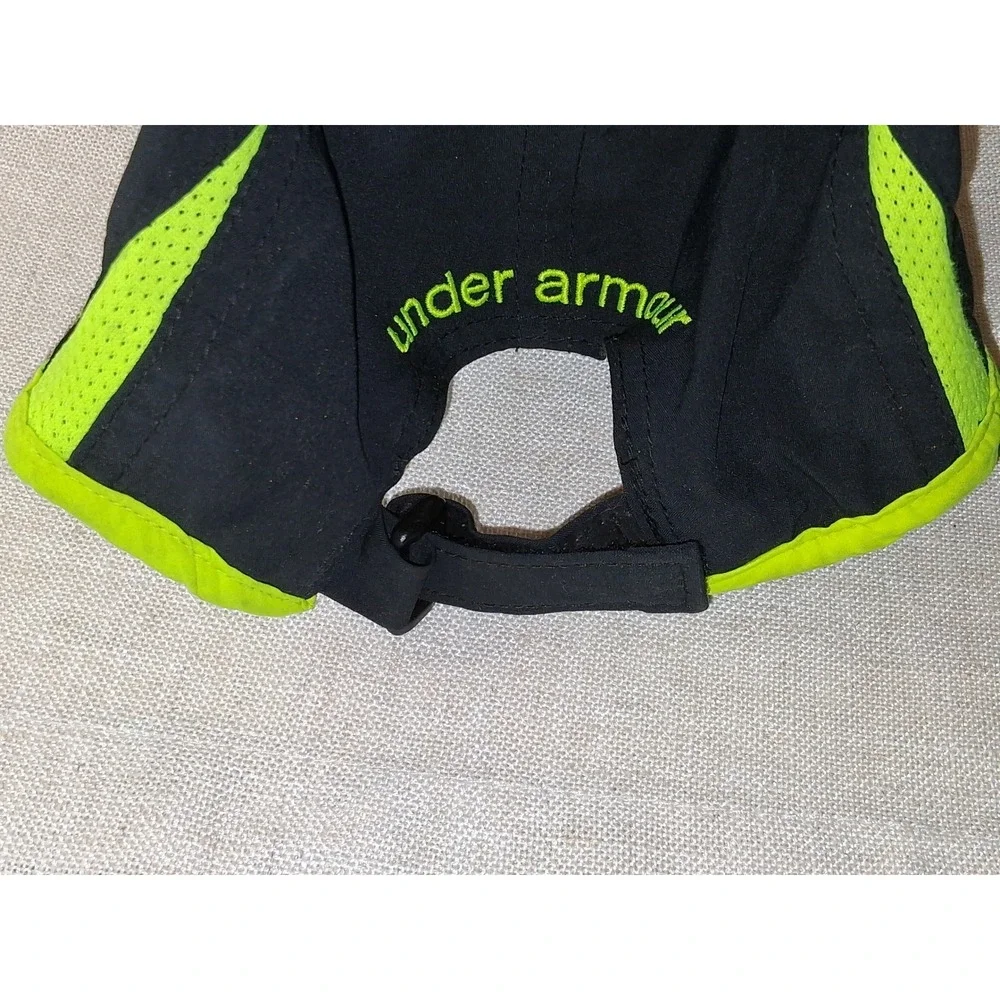 Under Armour ColdBlack Running Hat Womens OSFA Black Neon Green Performance Cap